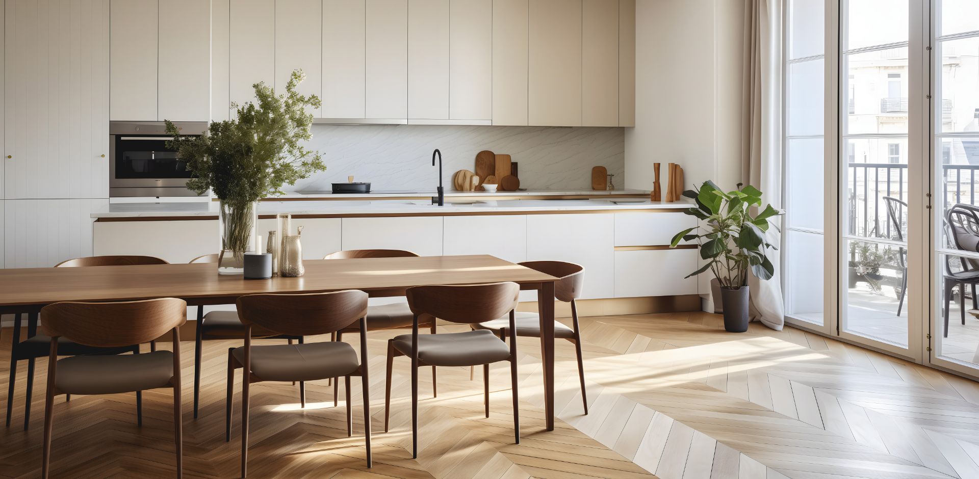 Photo d'un intérieur de maison design avec mur porteur ouvert