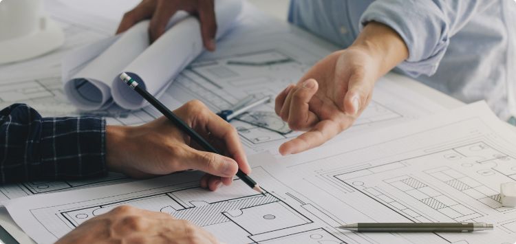 Image d'un plan en bureau d'études