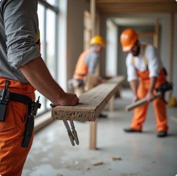 Ouvriers dans un chantier de travaux